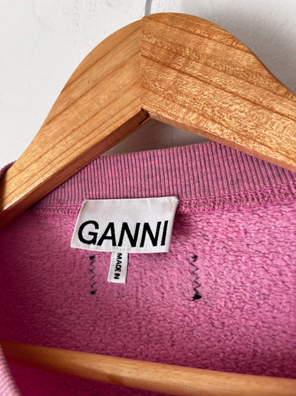 GANNI Pink Logo Sweatshirt RRP$395 (8-12)