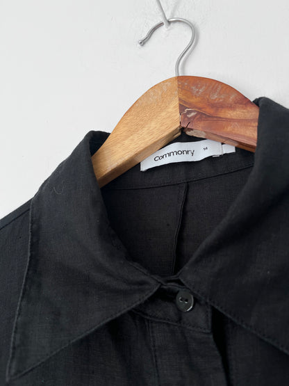 COMMONRY Black Tie-Front Shirt Dress RRP$255 (14)