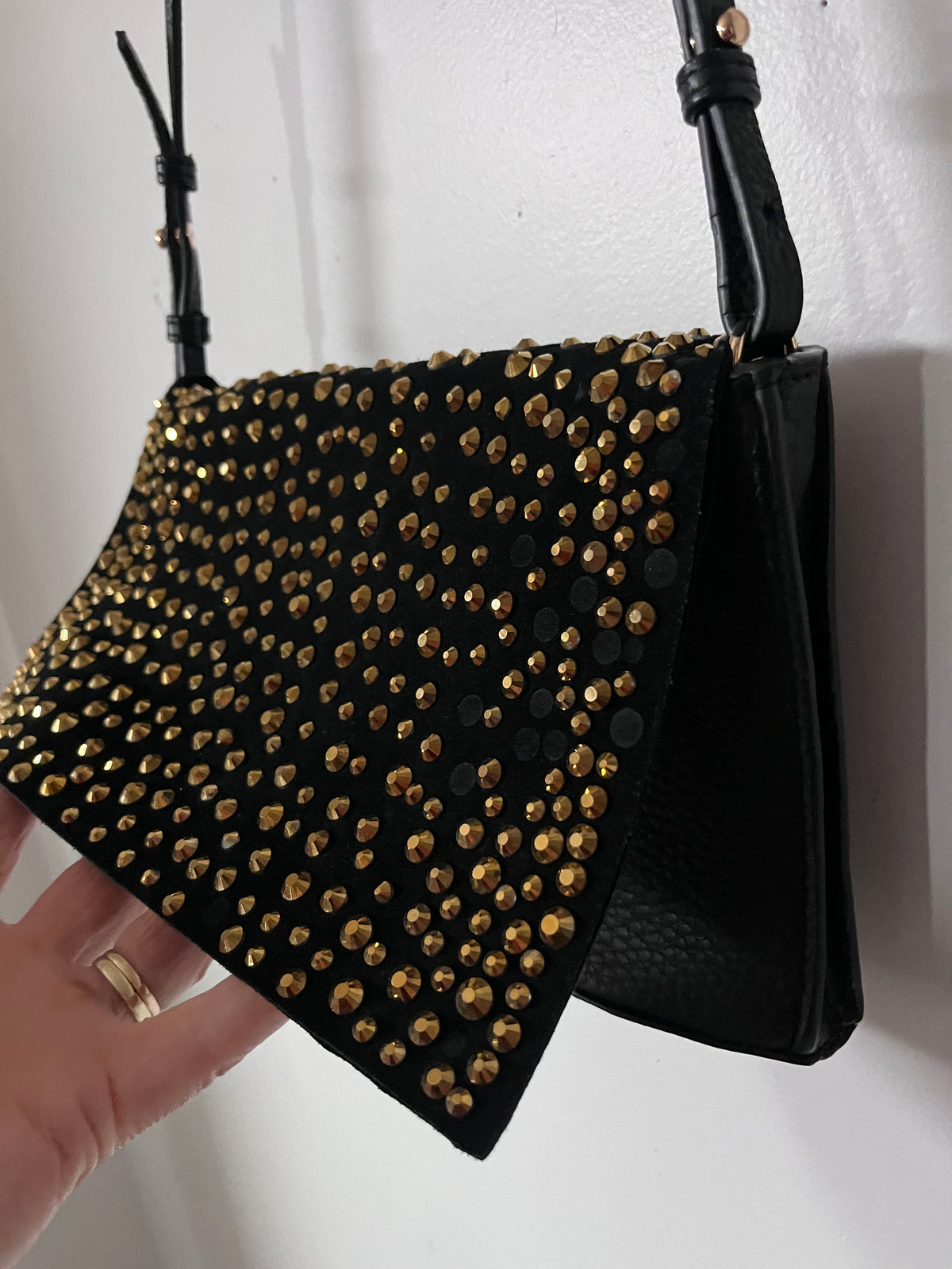 MI PIACI Studded Leather Crossbody Bag RRP approx. $250
