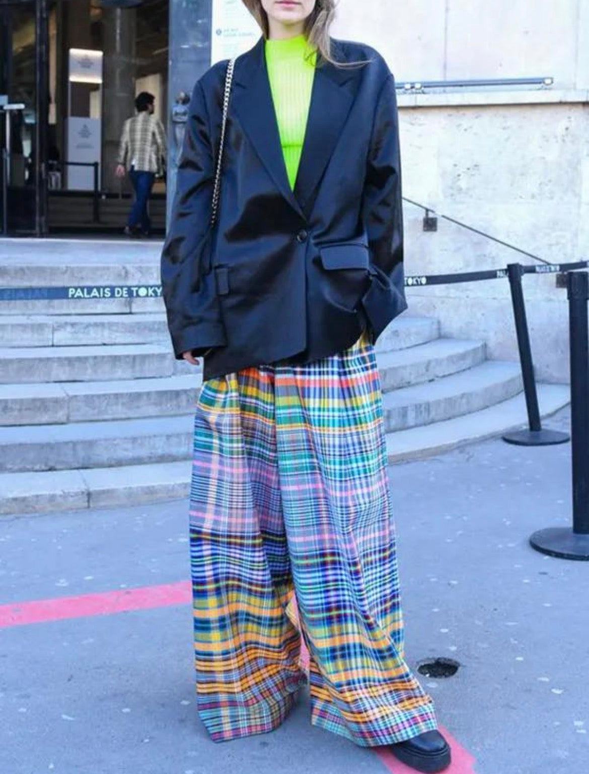 DANGERFIELD Multicolour Check Wide Leg Pants RRP approx. $120 (Size 10)
