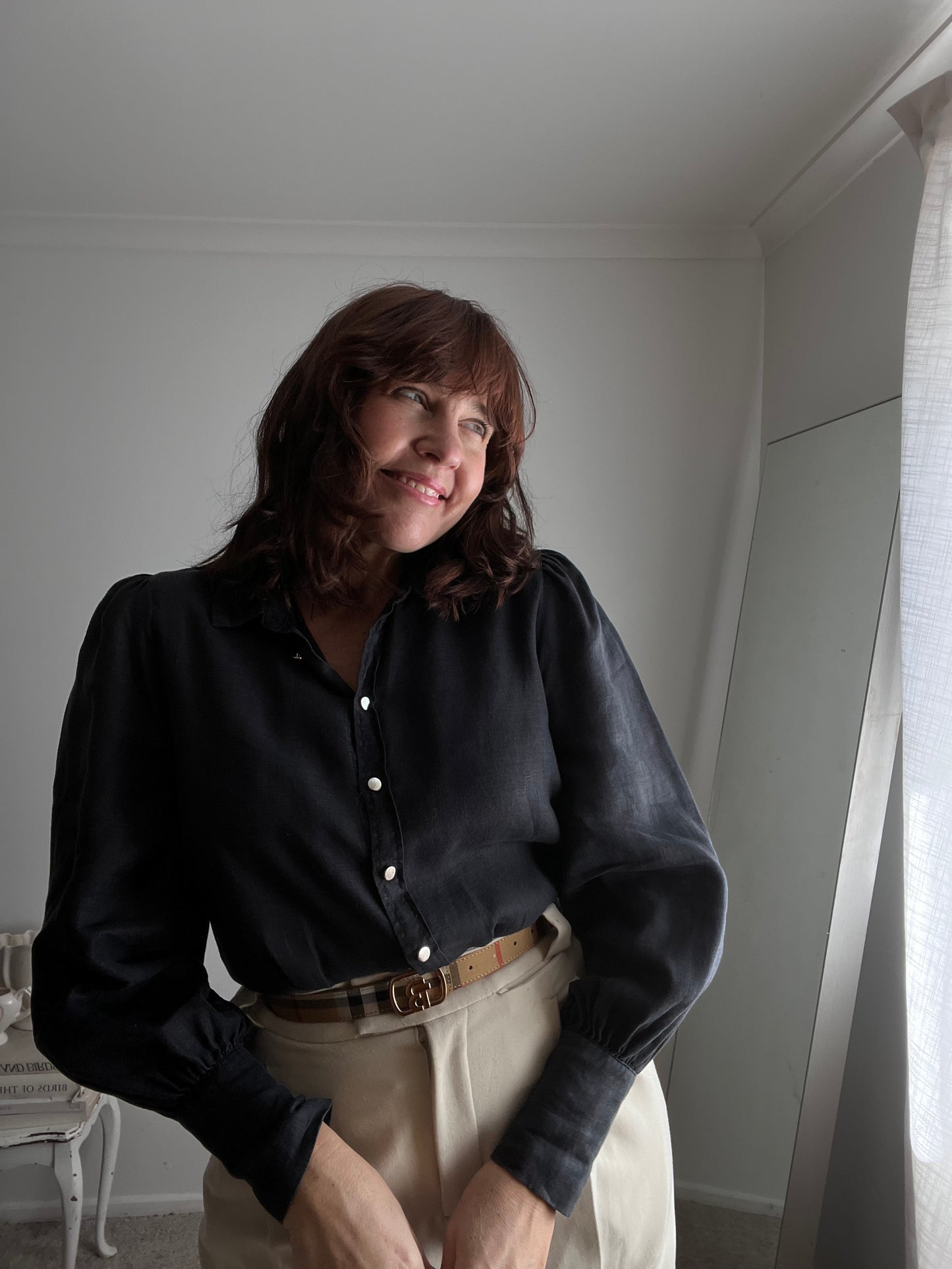DECJUBA Linen Puff Sleeve Shirt RRP $130 (10)