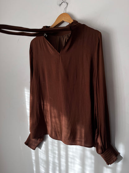 MAX Tie Neck Blouse RRP$140 (12-14)