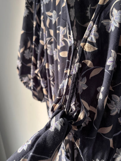 KIVARI Floral Tie-Front Midi Dress RRP$299 (12-14)