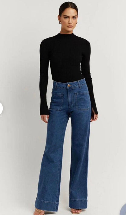 DISSH Patch Pocket Wide Leg Jeans RRP$200 (8-10)