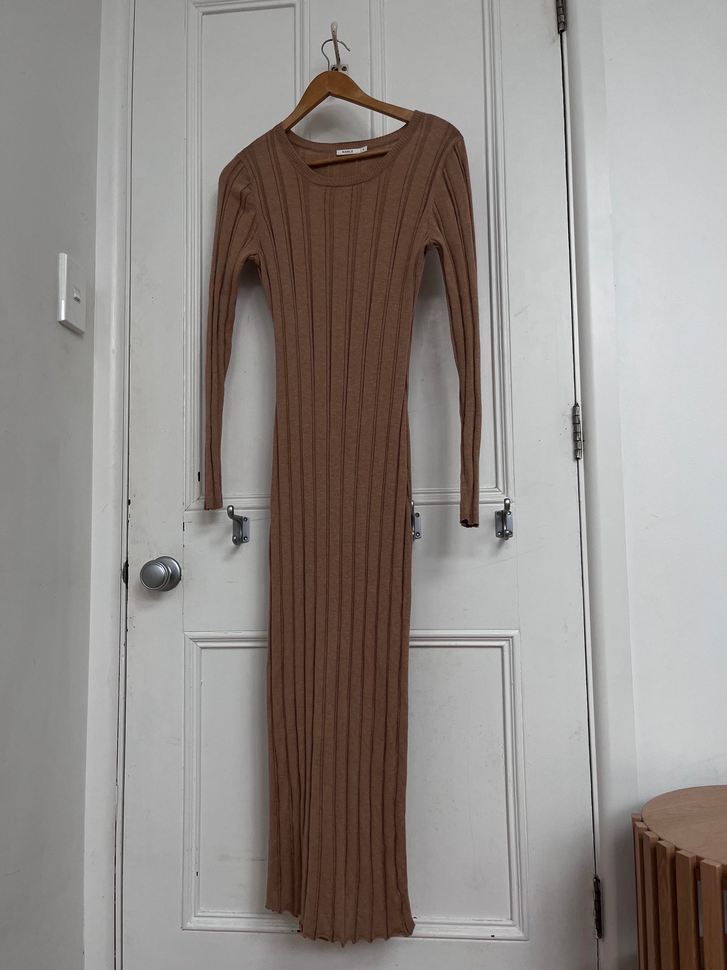 MARLE Camel Ribbed Knit Maxi Dress RRP $299 (8)