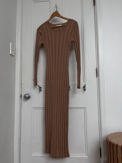 MARLE Camel Ribbed Knit Maxi Dress RRP $299 (8)