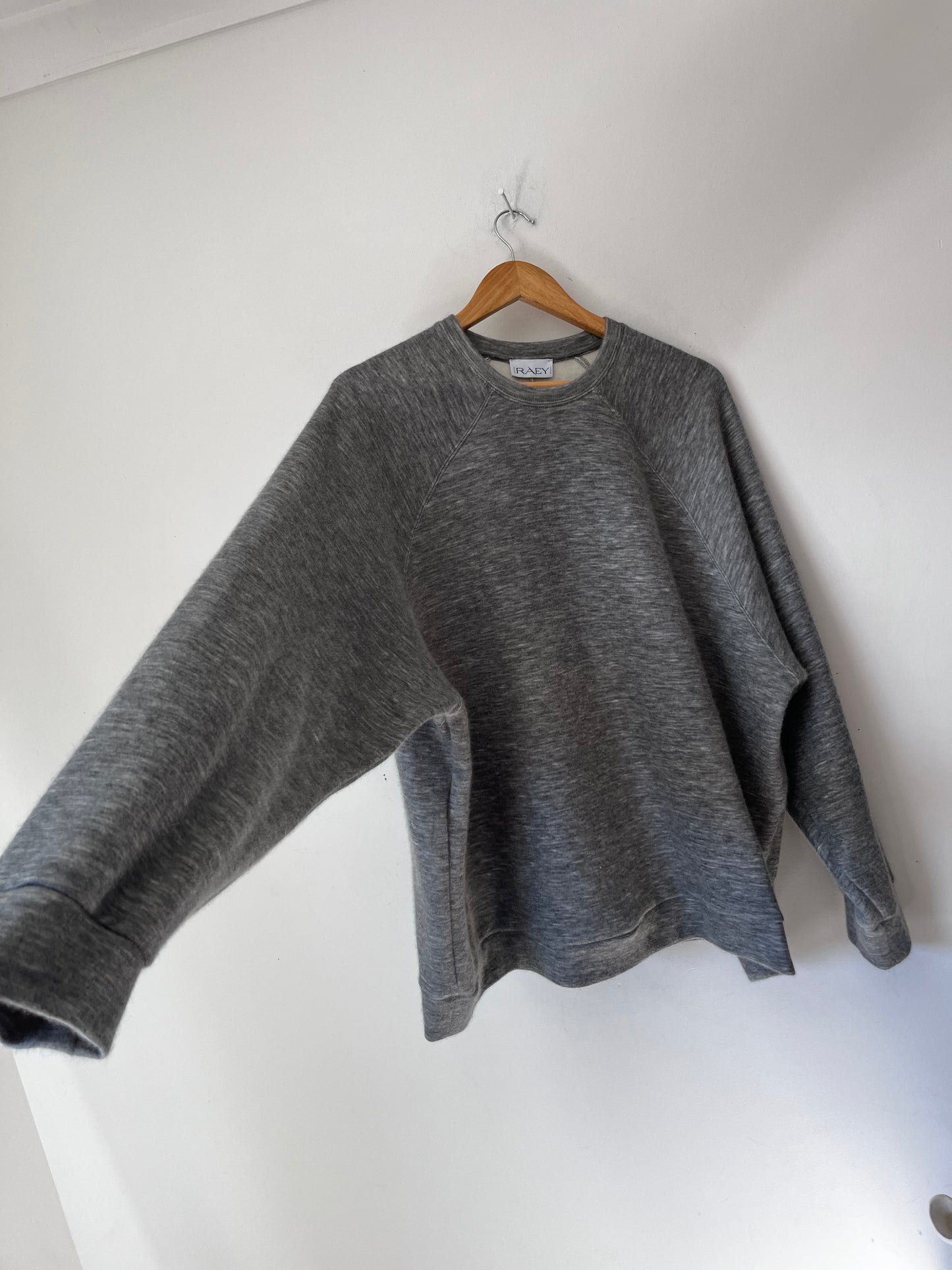 RAEY Grey Cotton Raglan Sweatshirt RRP$345 (12-16)