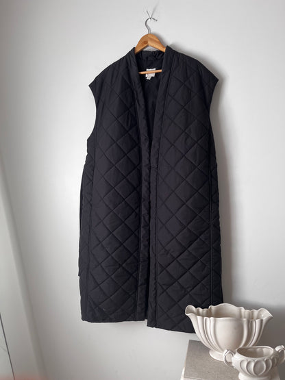 H&M Long Quilted Belted Vest RRP $100 (12-16)