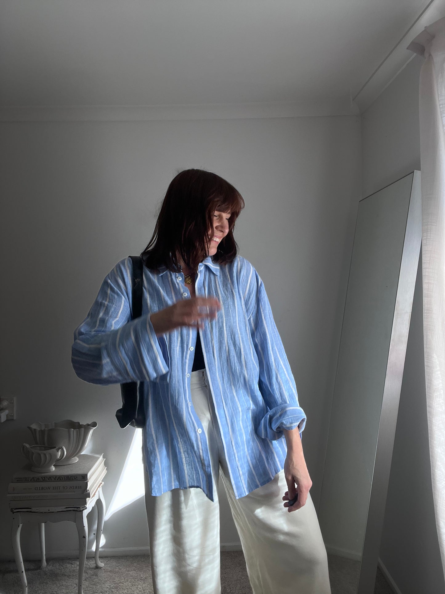 DECJUBA Linen Blend Stripe Shirt RRP$115 (12)