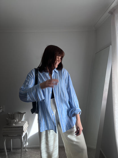 DECJUBA Linen Blend Stripe Shirt RRP$115 (12)
