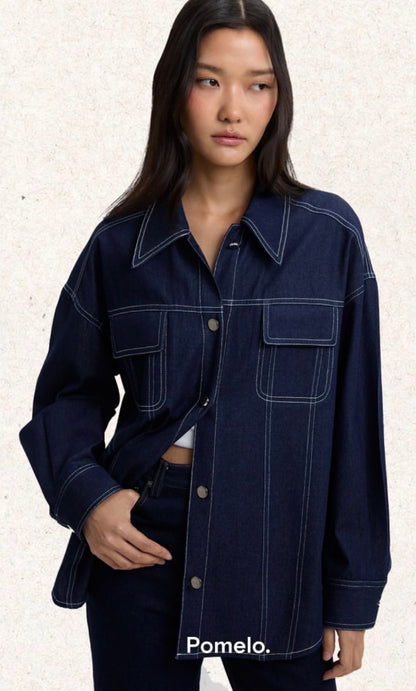 Unbranded 70’s Style Contrast Stitch Utility Shirt (12–14)