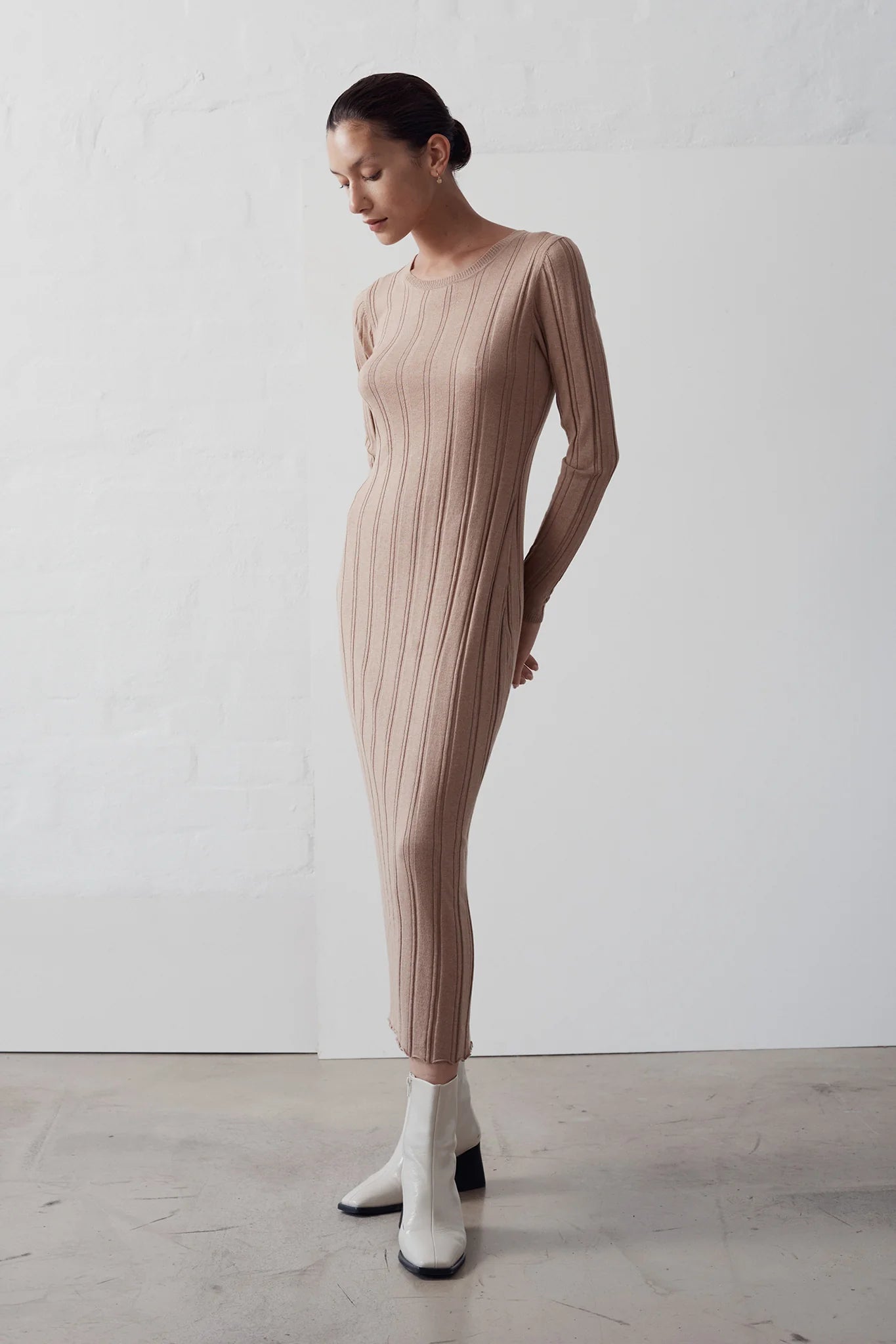 MARLE Camel Ribbed Knit Maxi Dress RRP $299 (8)