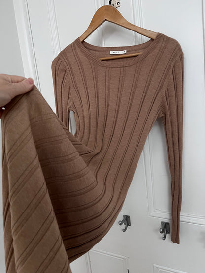 MARLE Camel Ribbed Knit Maxi Dress RRP $299 (8)