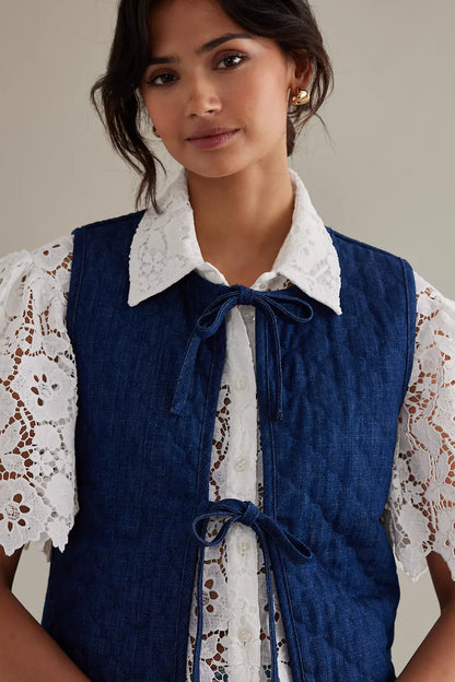 DAMSON MADDER Tilly Denim Gilet RRP$199 (Size 10-12)
