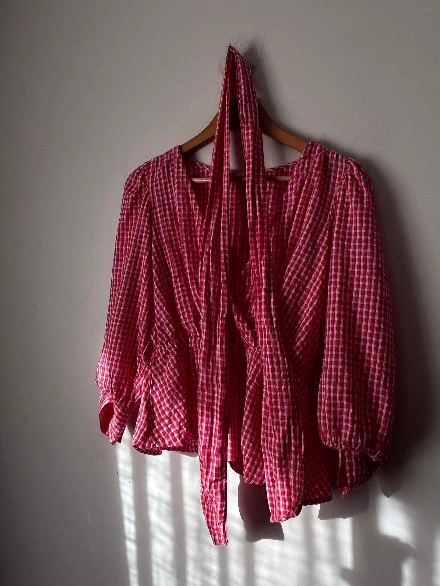 ONLY Gingham Wrap Blouse (10-12)