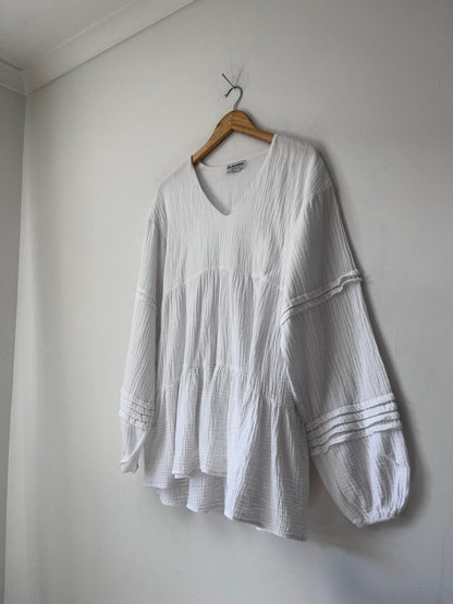 CHARLIE HOLIDAY Cotton Tiered Dress/Blouse (8-8)