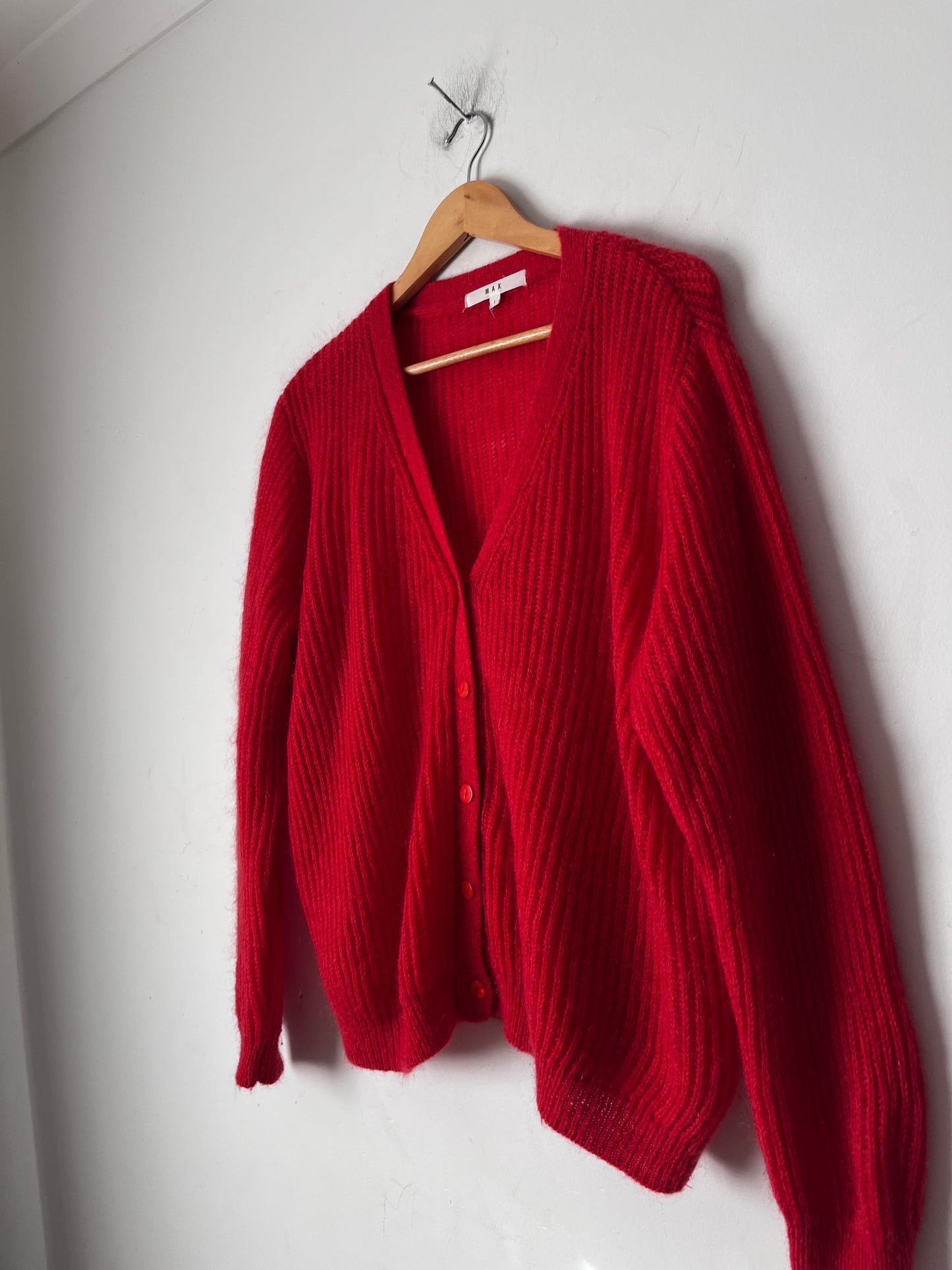 MAX Red Mohair Blend Cardigan RRP$159.99 (12-14)
