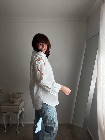 COS Relaxed Eyelet Shirt RRP$210 (10-12)