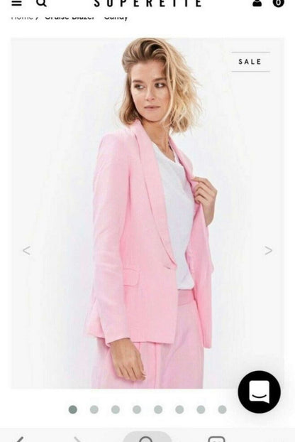 SUPERETTE Pink Linen Blend Blazer RRP approx $399 (10)