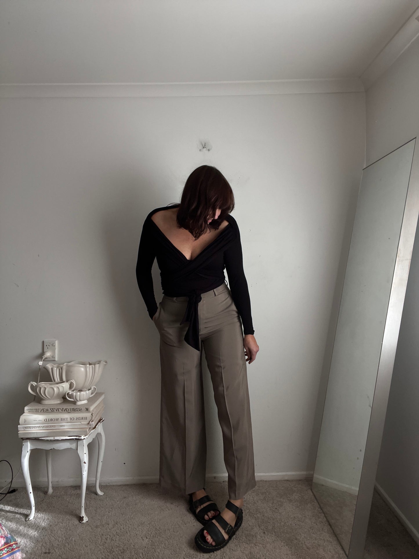 ANINE BING ‘Dolan’ Wide-Leg Tailored Trousers RRP$729 (10)