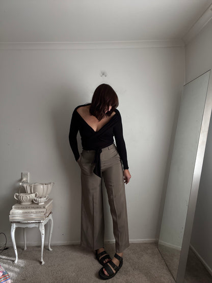 ANINE BING ‘Dolan’ Wide-Leg Tailored Trousers RRP$729 (10)