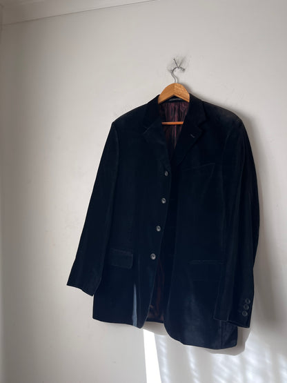 DANIEL FARET PARIS Black Velvet Suit RRP Approx. NZ$1,000 (12-14)