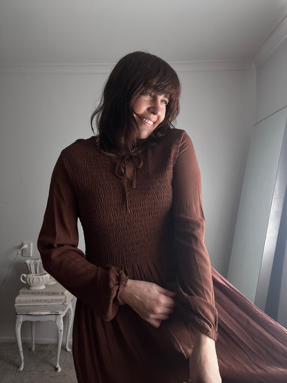 ELM Shirred Maxi Dress RRP$150 (10-12)