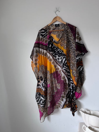 VISMAYA Printed Silk Kaftan RRP $150 (One Size)