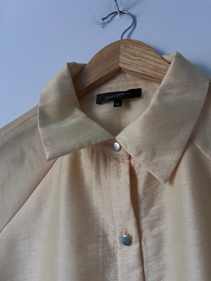 STATE OF PLAY Sheer Balloon Sleeve Shirt RRP $120 (16-18)