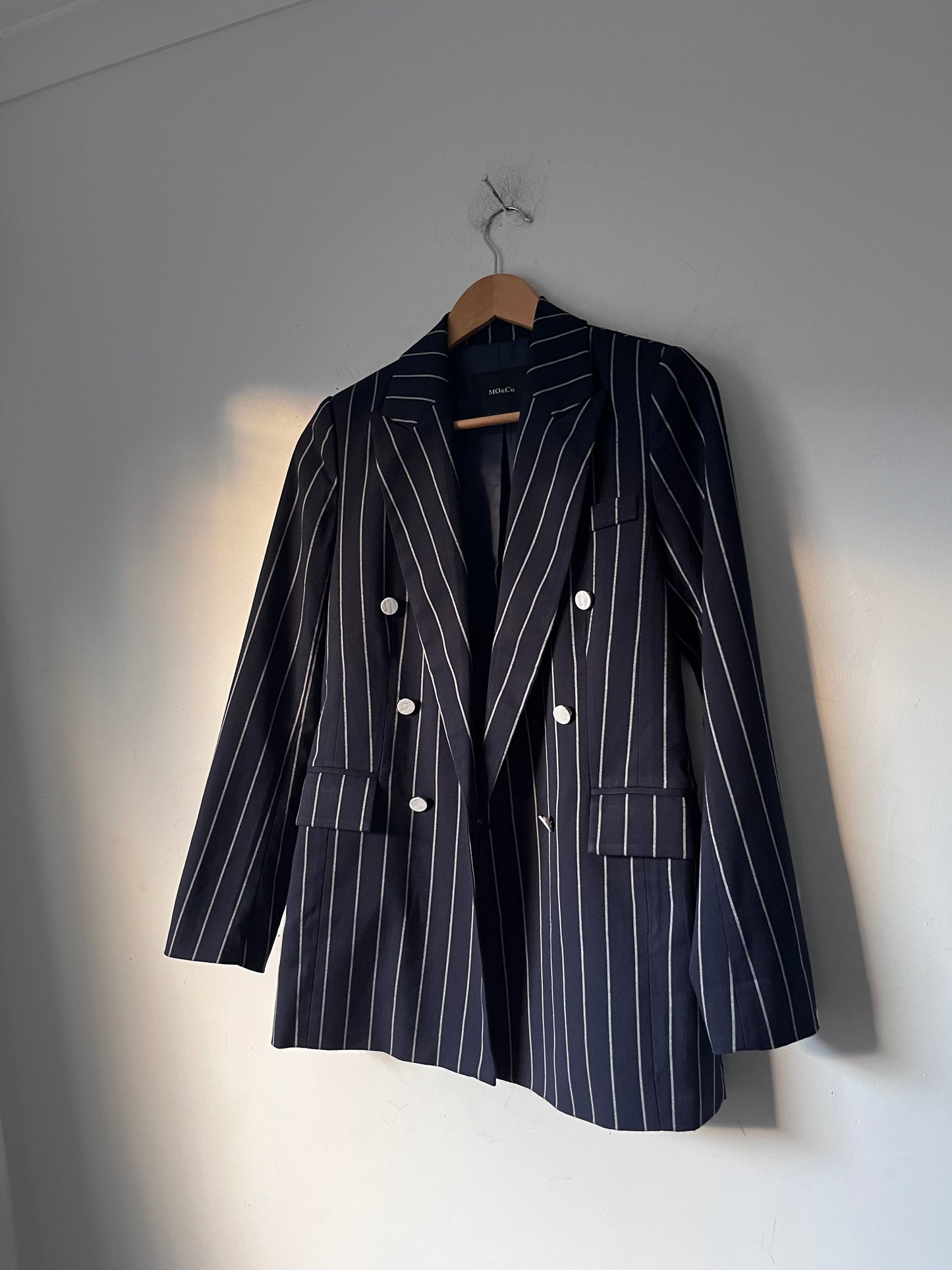 MO&Co. Double-Breasted Pinstripe Blazer RRP$400+.( 6-8)