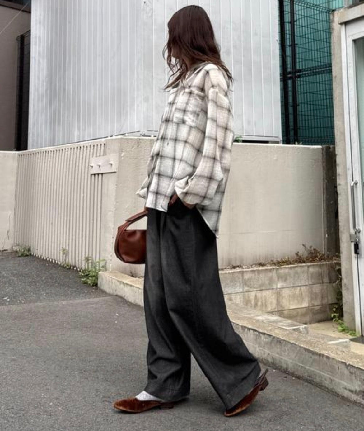 MAX Check Oversized Shirt RRP$120 (12-16)
