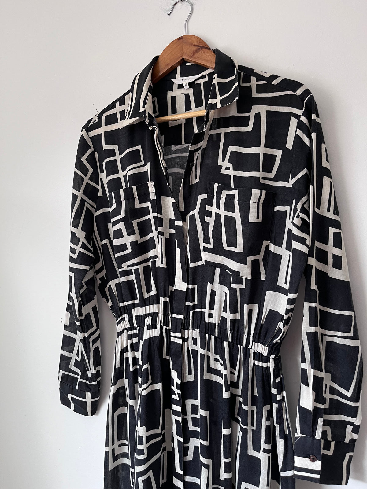 MAX Geometric Tencel Shirt Dress RRP approx. $180 (Size 8)