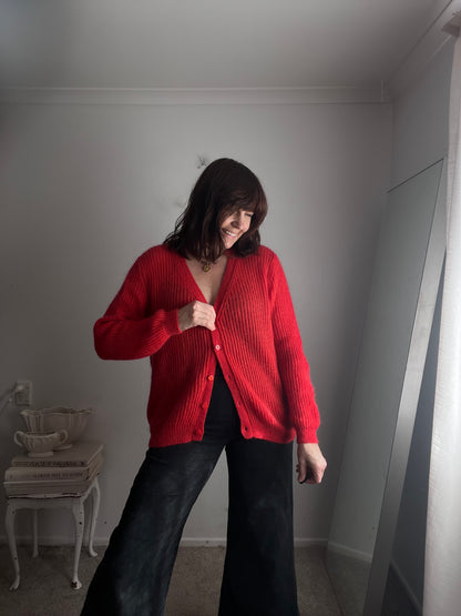 MAX Red Mohair Blend Cardigan RRP$159.99 (12-14)