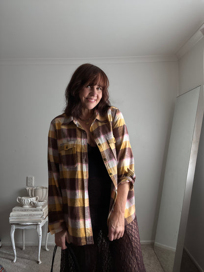 Spell Plaid Overshirt RRP $229 (Size 10-14)