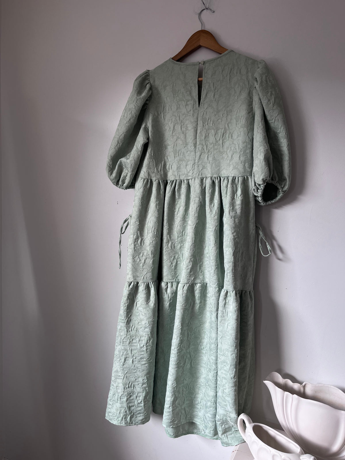 ASOS DESIGN Fluffy Jacquard Tiered Midi Dress RRP approx. $150 (Size 10)