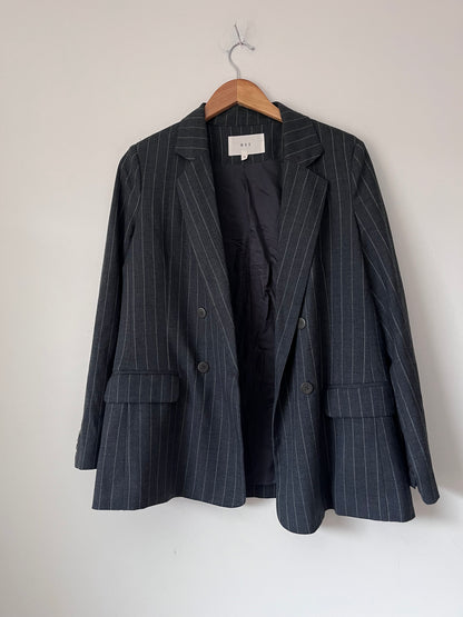 MAX Grey Pinstripe Double Breasted Blazer RRP approx. $299.99 (Size 10)
