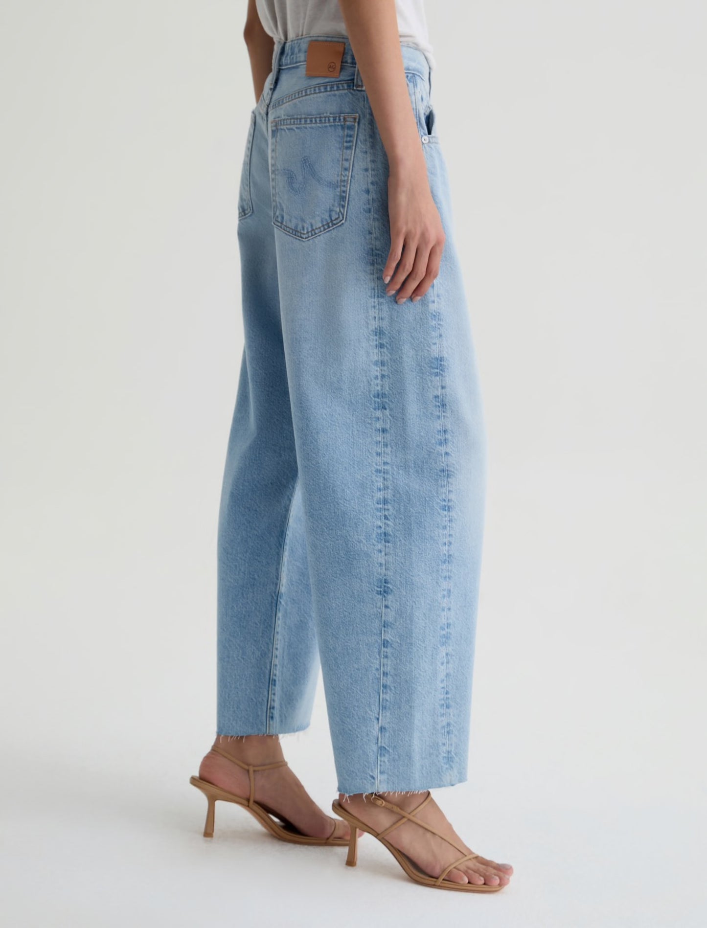 AG Hattie Crop High-Rise Barrel Jeans RRP $569 (10-12)