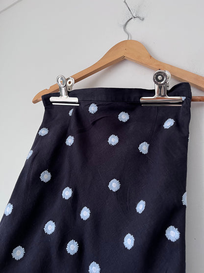 HEJ HEJ Lady Killer Embroidered Linen Skirt RRP $299 (6-8)