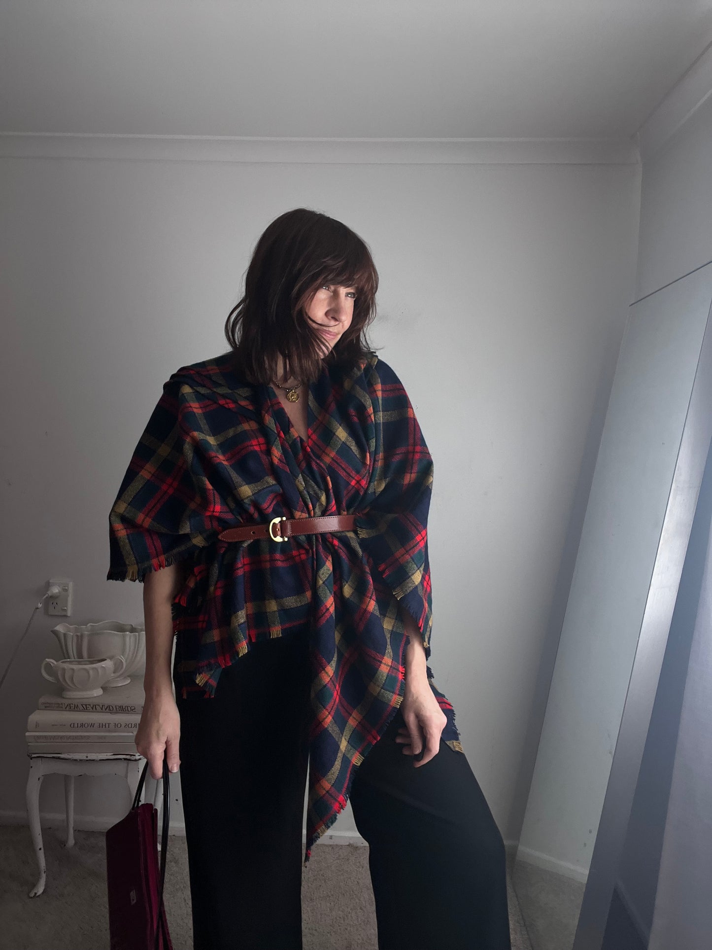 BRANIGAN WEAVERS Irish Tartan Wool Cape RRP$250 (One Size)