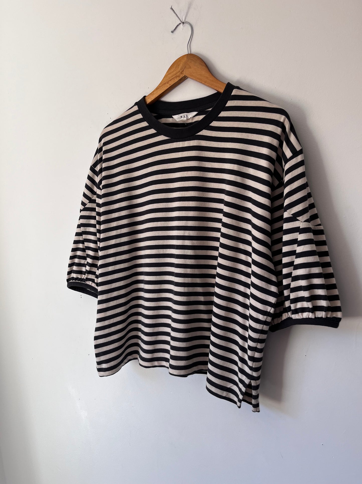 MAX Stripe Pima Cotton Puff Sleeve Tee RRP approx $70 (14)