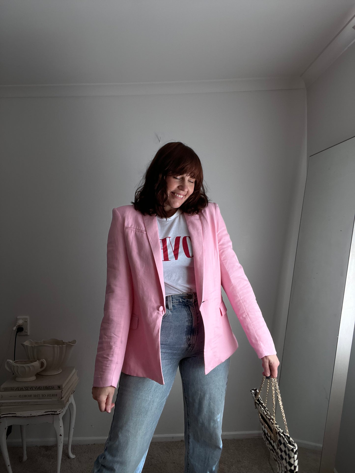 SUPERETTE Pink Linen Blend Blazer RRP approx $399 (10)