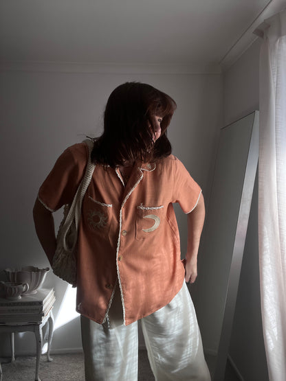 INDI LUXE Celestial Embroidered Shirt RRP$109 (10-12)