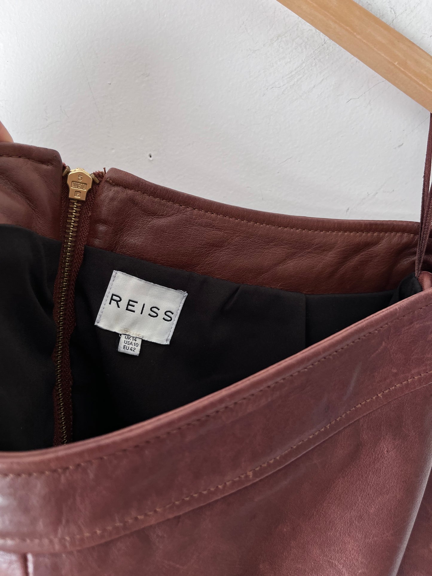 REISS Leather Skirt RRP$440 (12-14)