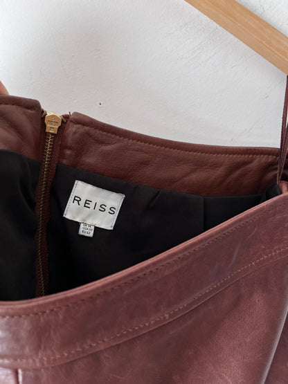 REISS Leather Skirt RRP$440 (12-14)