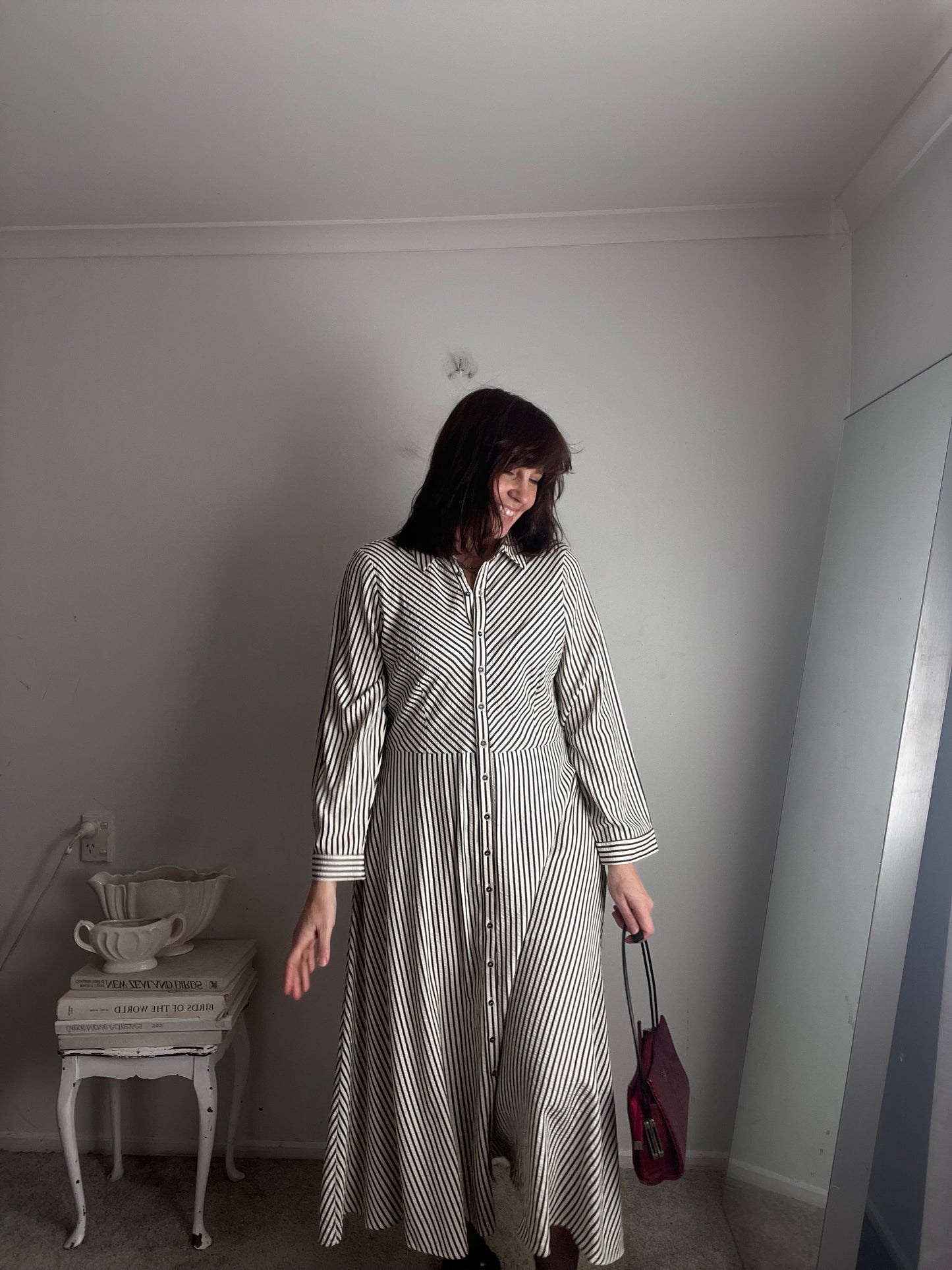 BETTY BASICS Stripe Shirt Dress RRP$110 (12-14)