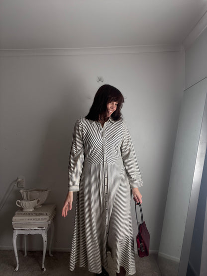 BETTY BASICS Stripe Shirt Dress RRP$110 (12-14)