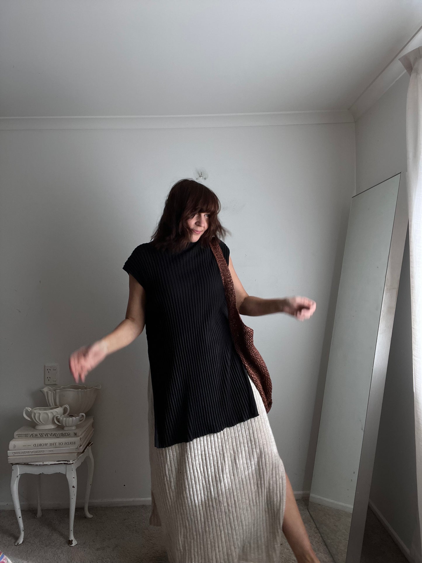 MARLE Ribbed Tunic Top RRP $340 (Size 10-14)