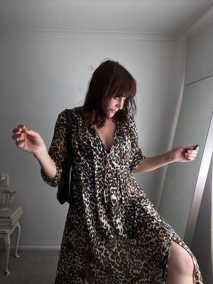 MOOCHI Leopard Print Maxi Dress RRP approx $299 (12)