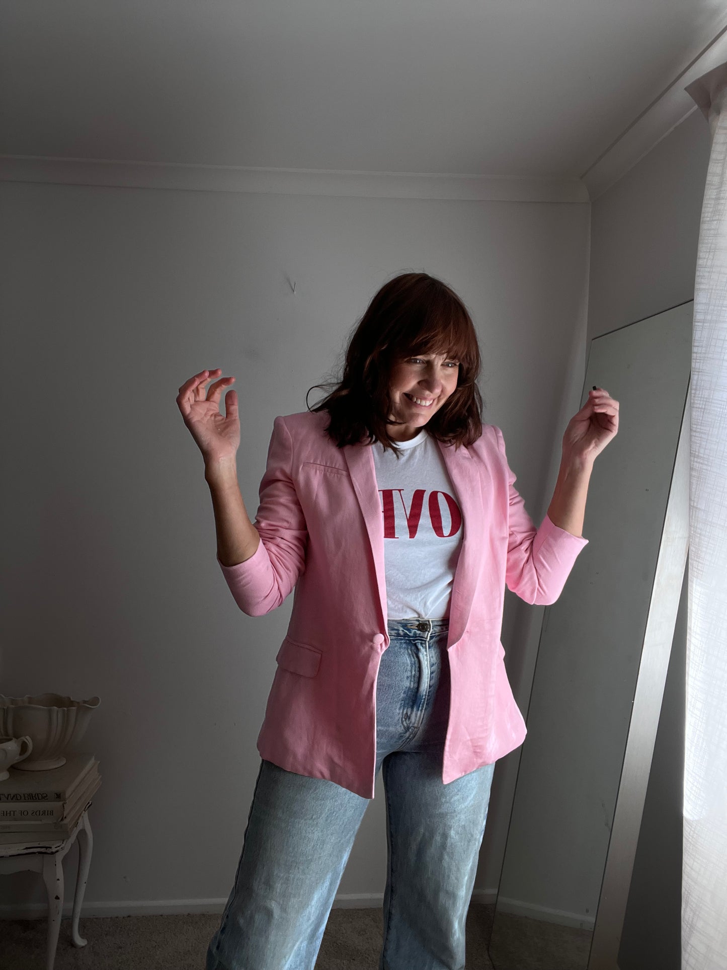 SUPERETTE Pink Linen Blend Blazer RRP approx $399 (10)