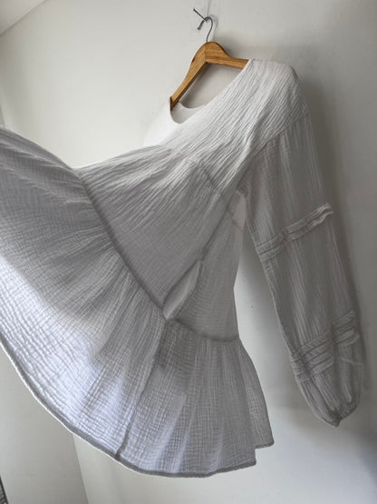 CHARLIE HOLIDAY Cotton Tiered Dress/Blouse (8-8)